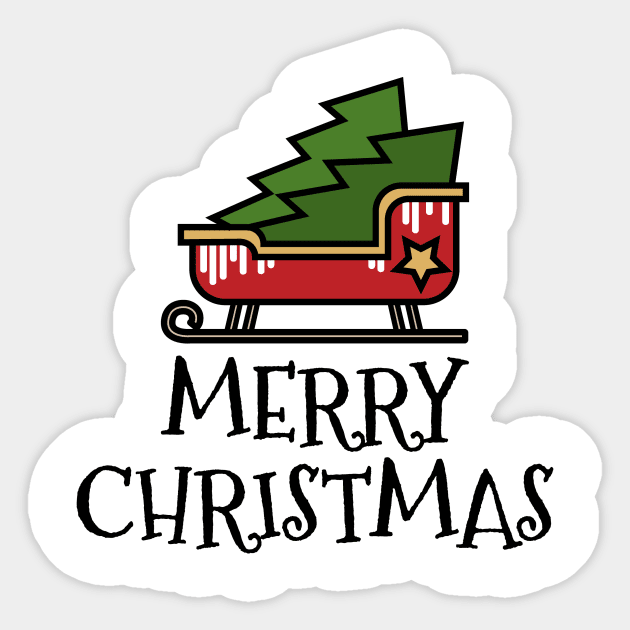 Santa Sleigh Merry Christmas Sticker by notami